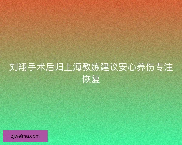 刘翔手术后归上海教练建议安心养伤专注恢复